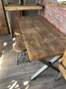 Table and 3 x Stools (180cm x 80cm x 75cm high). Stored near Clenchwarton, Kings Lynn.