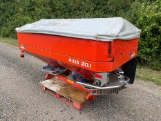 Kuhn Axis, 20.1 fertiliser spreader. Stored near St Neots, Cambridgeshire.