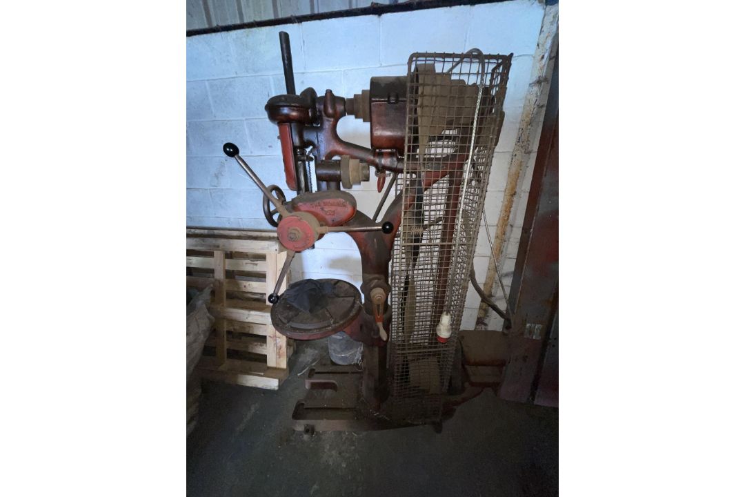 The Denbigh 3 phase Pillar Drill, belt driven, working order but belt slips, M66B, Serial Y33745, - Image 2 of 6