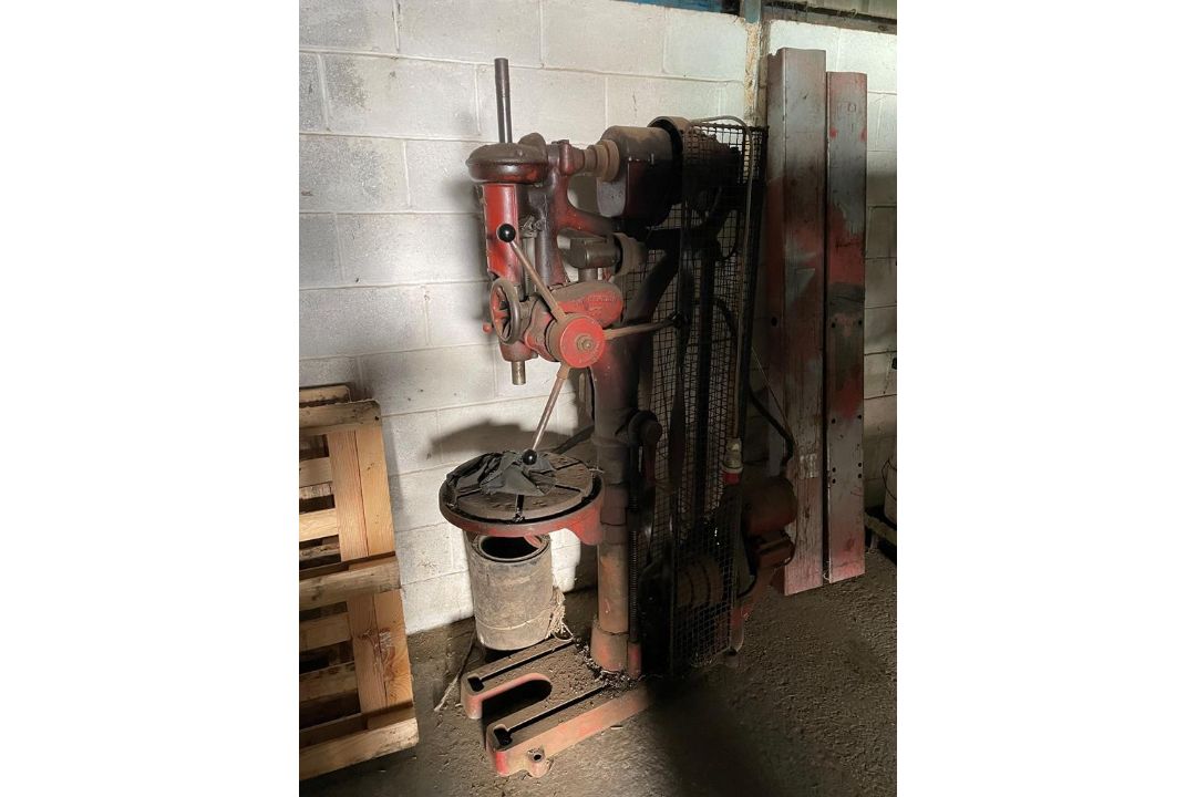 The Denbigh 3 phase Pillar Drill, belt driven, working order but belt slips, M66B, Serial Y33745, - Image 4 of 6