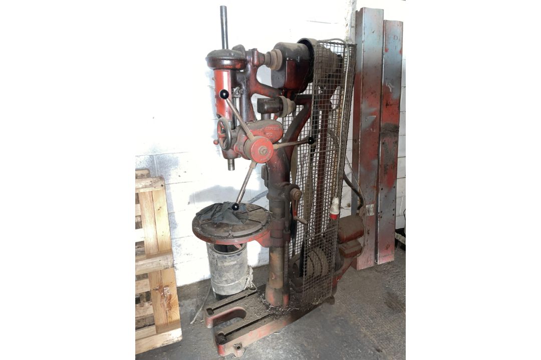 The Denbigh 3 phase Pillar Drill, belt driven, working order but belt slips, M66B, Serial Y33745, - Image 1 of 6