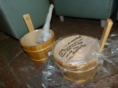 *Pair of Finlandia Sauna Buckets - One Ladle Only