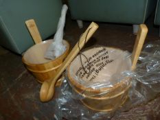 *Pair of Finlandia Sauna Buckets with Ladles