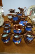 Victorian Copper Luster Jugs, etc. 13 Pieces