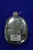 Birmingham Hallmarked Sterling Silver Hip Flask with Monogram