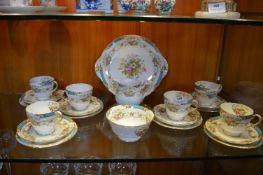 Shelly Dubarry Pattern Part Tea Set; Six Trios, Sandwich Plate, Milk Jugs and Sugar Bowl