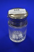 Cut Glass Jar with Hallmarked Sterling Silver Hinged Lid