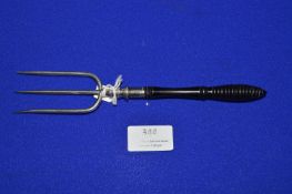 Hallmarked Silver Toasting Fork with Ebony Handle - Birmingham 1899