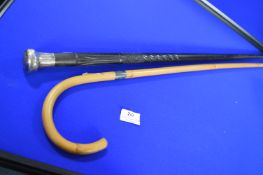 Silver Topped Walking Cane plus One Other (AF)