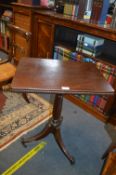 Mahogany Tilt Top Table on Tripod Base with Barely Twist Support