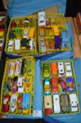 Two Matchbox Carry Cases Containing Matchbox Cars, Hovercraft, etc.
