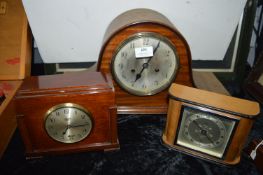 Victorian Mahogany Napoleon Hat Mantel Clock plus Two Others