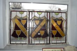 Three Leaded Glass Window Panes 32