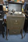Edison Dictaphone in Cabinet on Wheels