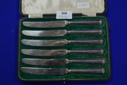Walker & Hall Six Piece Cased Silver Butter Knife Set