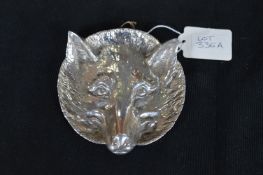 Hallmarked Silver Fox Wall Plaque - Birmingham 1961, ~99g