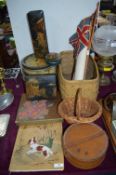 Vintage Tins, Baskets, Lacquered Boxes, etc.