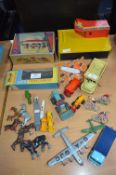 Corgi Diecast Vehicles, Dinky Dump Truck, Matchbox Garage, etc.