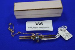 9ct Gold, Amethyst and Pearl Brooch circa 1900 ~3.9g