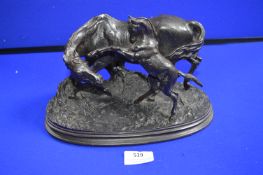 Cast Iron Figure of a Mare & Foal after P.J. Mene