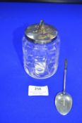 Hallmarked Sterling Silver Walker & Hall Preserve Pot & Spoon