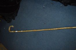 Scottish Shepherds Crook with Carved Horn & Thistle Design