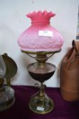 Oil Lamp with Pink Shade