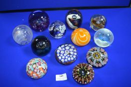 Twelve Glass Paperweights