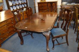 Mahogany Draw Leaf Dining Table with Five Chairs