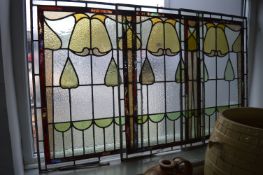 Three Leaded Glass Window Panes 32