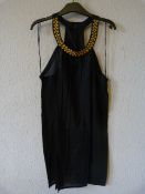 Size: M Black Neck-Jeweled Dress