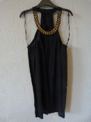 Size: M Black Neck-Jeweled Dress