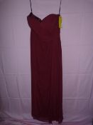 *Dessy Size: 14 Strapless Luxury Chiffon Burgundy