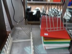* large selection of chopping boards with 3 stands (2 x S/S, 1 x plastic)
