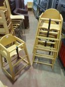 * 4 x wooden stacking high chairs