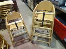 * 3 x wooden stacking high chairs