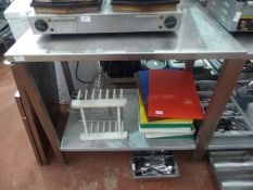 * S/S prep bench with upstand and undershelf 910w x 600d x 900h