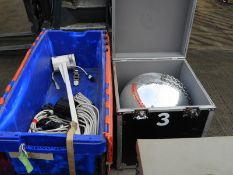 *50cm Mirrored Ball in Flight Case with Hanging Bracket and Two Pinspots