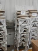 *6 Chiavari Stackable Lime Washed Chairs with Upholstered Seat Pads