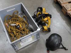 *Box Containing Petzl Climbing Equipment; Safety Harness and Helmet