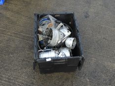 *3 Large and 2 Small Polished Aluminium Light Fittings and Gel Filters