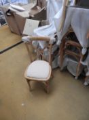 *6 Oak Crossback Stackable Chairs with Upholstered Seats Pads