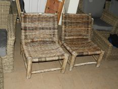 *Pair of Rattan Garden Chairs