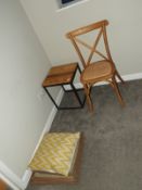 *Tubular Table with Reclaimed Timber Top and a Cross Back Oak Chair