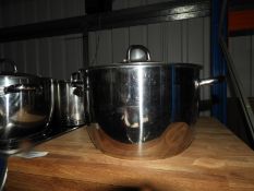 *Twin Handled Stainless Steel Pan with Cover