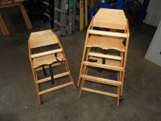 *Three Children's Hardwood Highchairs