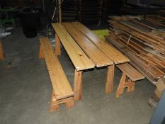 *Bench and Table Set Comprising of Table with Folding Legs and Two Folding Benches