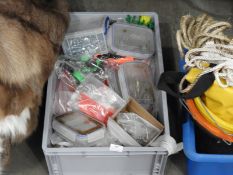 *Box Containing Assorted Coloured Tie Wraps, Nuts, Bolts, Ironmongery, Fixings, etc.