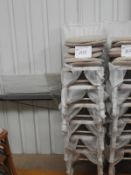 *6 Chiavari Stackable Lime Washed Chairs with Upholstered Seat Pads