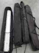 *Three LED and Two Fluorescent Non-Corrosive Light Fittings in Carry Bags HD6/13C